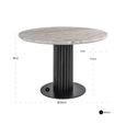 Nyon Dining Table - 120cm - 4 Seater - Round - Fluted Base - Blush Beige and Black - Marble and Metal