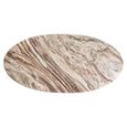 Rashford Dining Table - 200cm - 8 Seater - Oval - Fluted Base - Blush Beige and Brown - Marble and Metal