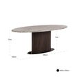 Rashford Dining Table - 200cm - 8 Seater - Oval - Fluted Base - Blush Beige and Brown - Marble and Metal