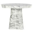 Rockyard Outdoor Dining Table - 100cm - 4 Seater - Abstract - Pedestal - White - Concrete