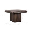 Sherman Dining Table - 150cm - 6 Seater - Abstract - Pedestal - Dark Brown - Acacia Wood