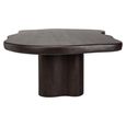 Sherman Dining Table - 230cm - 10 Seater - Abstract - Pedestal - Dark Brown - Acacia Wood