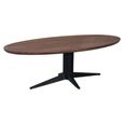 Stafford Dining Table - 230cm - 10 Seater - Oval - Spicebrown and Black - Mango Wood and Metal