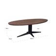 Stafford Dining Table - 230cm - 10 Seater - Oval - Spicebrown and Black - Mango Wood and Metal