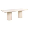 Urban Bloom Outdoor Dining Table - 230cm - 10 Seater - Double Pedestal - Sandstone - Concrete