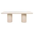 Urban Bloom Outdoor Dining Table - 230cm - 10 Seater - Double Pedestal - Sandstone - Concrete