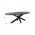 Watson Dining Table - 235cm - 10 Seater - Oval - Spider Leg - Dark Brown and Black - Oak and Metal