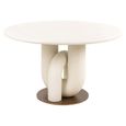 Winslow Dining Table - 135cm - 6 Seater - Round - White and Gold - Metal