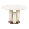 Winslow Dining Table - 135cm - 6 Seater - Round - White and Gold - Metal