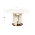 Winslow Dining Table - 135cm - 6 Seater - Round - White and Gold - Metal