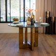 Collada Black Marble and Gold 4 Seater Round Pedestal Dining Table