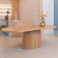 Riva Natural Oak Abstract Shape 8 Seater Pedestal Dining Table