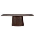 Alix Danish Dark Wood 8 Seater Oval Pedestal Dining Table