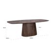 Alix Danish Dark Wood 8 Seater Oval Pedestal Dining Table