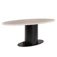 Brodman Grey Marble 8 Seater Oval Pedestal Dining Table
