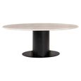 Brodman Grey Marble 8 Seater Oval Pedestal Dining Table