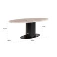 Brodman Grey Marble 8 Seater Oval Pedestal Dining Table