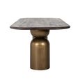 Cavo Acacia Wood 8 Seater Dining Table with Brushed Gold Pedestal Base