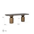 Cavo Acacia Wood 8 Seater Dining Table with Brushed Gold Pedestal Base