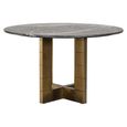 Collada Black Marble and Gold 4 Seater Round Pedestal Dining Table