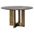 Collada Black Marble and Gold 4 Seater Round Pedestal Dining Table