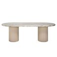 Coronel Beige Marble 10 Seater Dining Table with Fluted Pedestal Base
