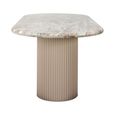 Coronel Beige Marble 10 Seater Dining Table with Fluted Pedestal Base