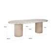 Coronel Beige Marble 10 Seater Dining Table with Fluted Pedestal Base