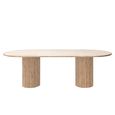 La Cantera Travertine Beige 10 Seater Oval Pedestal Dining Table