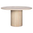 Renaissance Dining Table - 130cm - 4 Seater - Round - Pedestal - Beige - Travertine
