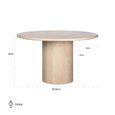 Renaissance Dining Table - 130cm - 4 Seater - Round - Pedestal - Beige - Travertine