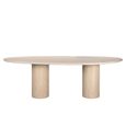 Renaissance Dining Table - 240cm - 10 Seater - Pedestal - Beige - Travertine