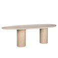 Renaissance Dining Table - 240cm - 10 Seater - Pedestal - Beige - Travertine