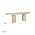 Renaissance Dining Table - 240cm - 10 Seater - Pedestal - Beige - Travertine