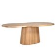 Riva Natural Oak Abstract Shape 8 Seater Pedestal Dining Table