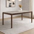 Willow Dining Table - 160cm - 6 Seater - Tobacco Walnut and Beige - Wood and Marble Effect