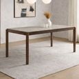 Willow Dining Table - 180cm - 8 Seater - Tobacco Walnut and Beige - Wood and Marble Effect