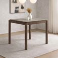 Willow Dining Table - 80cm - 4 Seater - Square - Tobacco Walnut and Beige - Wood and Marble Effect