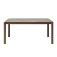 Willow Dining Table - 160cm - 6 Seater - Tobacco Walnut and Beige - Wood and Marble Effect