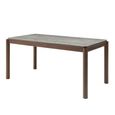 Willow Dining Table - 160cm - 6 Seater - Tobacco Walnut and Beige - Wood and Marble Effect