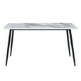 Horizon Dining Table - 140cm - 4 Seater - Pandora and Black - Marble Effect and Metal
