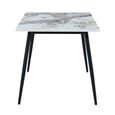 Horizon Dining Table - 140cm - 4 Seater - Pandora and Black - Marble Effect and Metal
