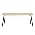 Horizon Dining Table - 180cm - 6 Seater - Oak and Black - Wood and Metal