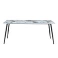 Horizon Dining Table - 180cm - 6 Seater - Pandora and Black - Marble Effect and Metal