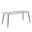 Horizon Dining Table - 180cm - 6 Seater - Pandora and Black - Marble Effect and Metal
