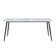 Horizon Dining Table - 180cm - 6 Seater - Violetta and Black - Marble Effect and Metal
