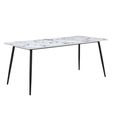 Horizon Dining Table - 180cm - 6 Seater - Violetta and Black - Marble Effect and Metal