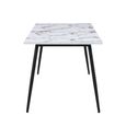 Horizon Dining Table - 180cm - 6 Seater - Violetta and Black - Marble Effect and Metal