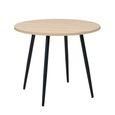 Horizon Dining Table - 90cm - 2 Seater - Round - Oak and Black - Wood and Metal