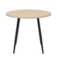 Horizon Dining Table - 90cm - 2 Seater - Round - Oak and Black - Wood and Metal